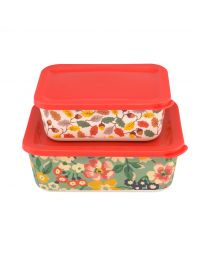 Portland Flowers Set of 2 Rectangular Lunch Boxes