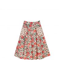 Strawberry Garden Pocket Detail Midi Skirt