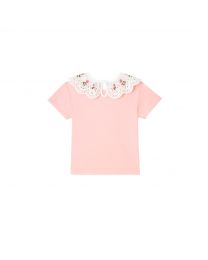 Rose Collar Short Sleeve Frill Collar T-Shirt (1-10 Years)
