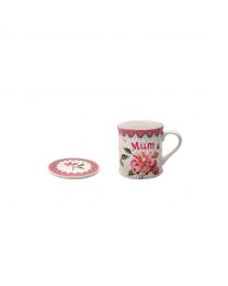Tea Rose Midscale Boxed Mum Mug & Coaster Set