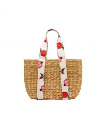 Pomegranate Small Straw Basket Bag
