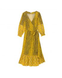 Leopard Cotton Wrap Dress