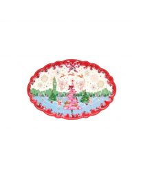 Christmas Oval Scallop Serving Platter
