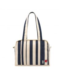 Hand Drawn Candy Stripe Tall Zipped Tote