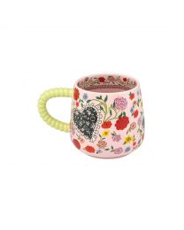 Floral Heart Frill Billie Mug with Twisted Handle