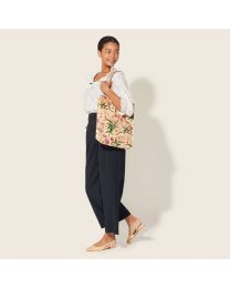 Floral Fancy Shiny Bookbag with Gusset
