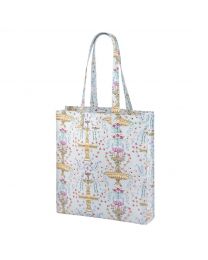 Floral Fountain Shiny Bookbag with Gusset