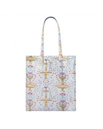 Floral Fountain Shiny Bookbag with Gusset