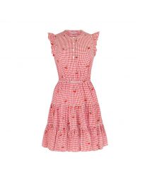 Small Gingham Frill Sleeve Tiered Dress