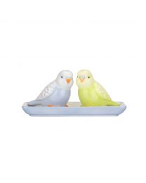 Love Budgies Salt & Pepper Shakers On Tray