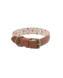 Provence Rose Soft-Touch Real Leather Collar with Printed Inner