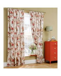 Garden Rose Lined Curtains - 168cm x 229cm