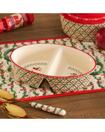 Christmas Lattice Floral Divided Dish